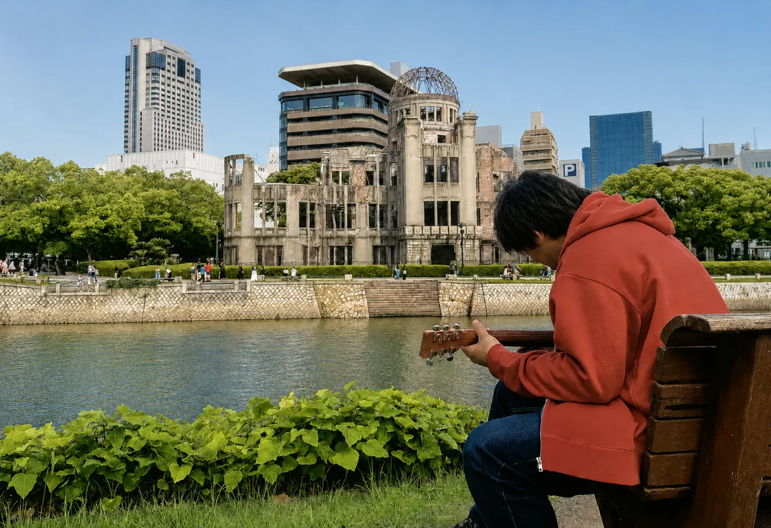The Atomic Bomb Dome in Hiroshima, photographed during research for The Face of Jizo.